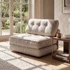 Beige 3-in-1 folding sofa with bolster, convertible to bed, featuring premium sponge filling for comfort in any room.