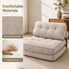 3-in-1 folding sofa in beige with bolster, featuring soft sponge filling and a zippered cover for easy maintenance.