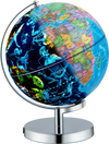 3-in-1 Illuminated World Globe with Stand and  88 Constellations