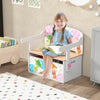 3 in 1 Kids Convertible Activity Bench with 2 Removable Fabric Bins-White - Gallery View 1 of 10