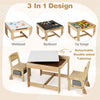 3 in 1 kids table and chair set with removable double-sided tabletop and two storage drawers for versatile play.