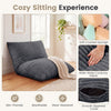 Large 3-in-1 bean bag chair in grey with soft crushed sponge and corduroy fabric, ideal for lounging or reading.