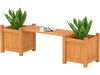 3-in-1 outdoor bench with two side planter boxes made of durable fir wood, perfect for gardens and patios.