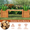 3-in-1 outdoor planter box with bench, made of durable fir wood, features two side garden beds for flowers and herbs.