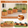 3-in-1 outdoor planter box with bench, featuring durable fir wood, natural finish, and customizable design for gardens.