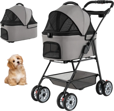 Costway 3-in-1 Pet Stroller Removable Carrier 33 lbs 63278031 New