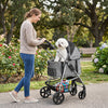 3-in-1 Pet Stroller for Small Medium Dogs Foldable with Detachable Carrier-Gray - Gallery View 1 of 11