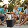 3-in-1 Portable Cooler Bar Table with Bottle Opener and Lift Top Lid for Camping Poolside-Black - Gallery View 1 of 9