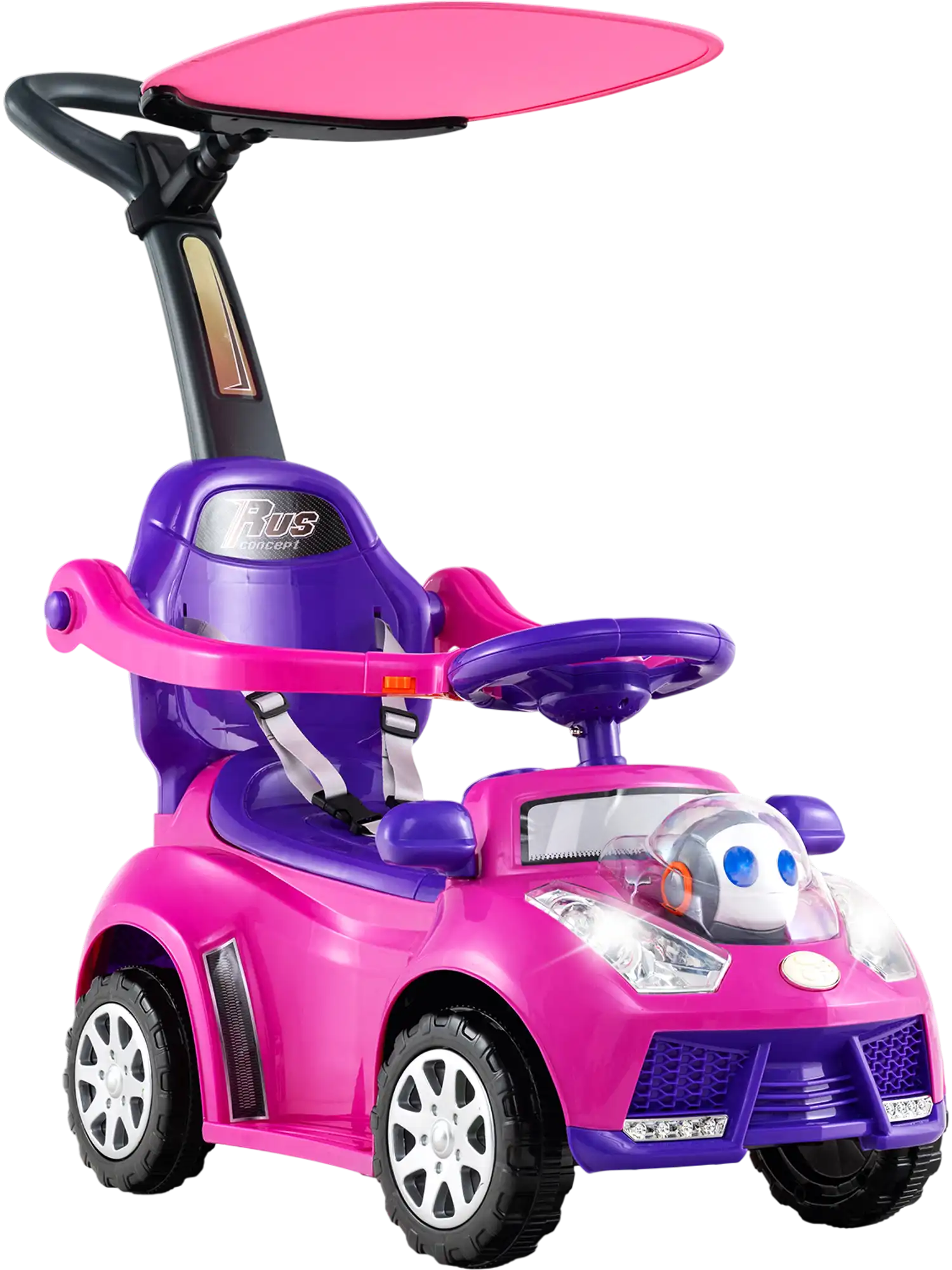 Costway 3-in-1 Toddler Push Car Sliding Ride On w/ Seat Belt Canopy 671395824 New