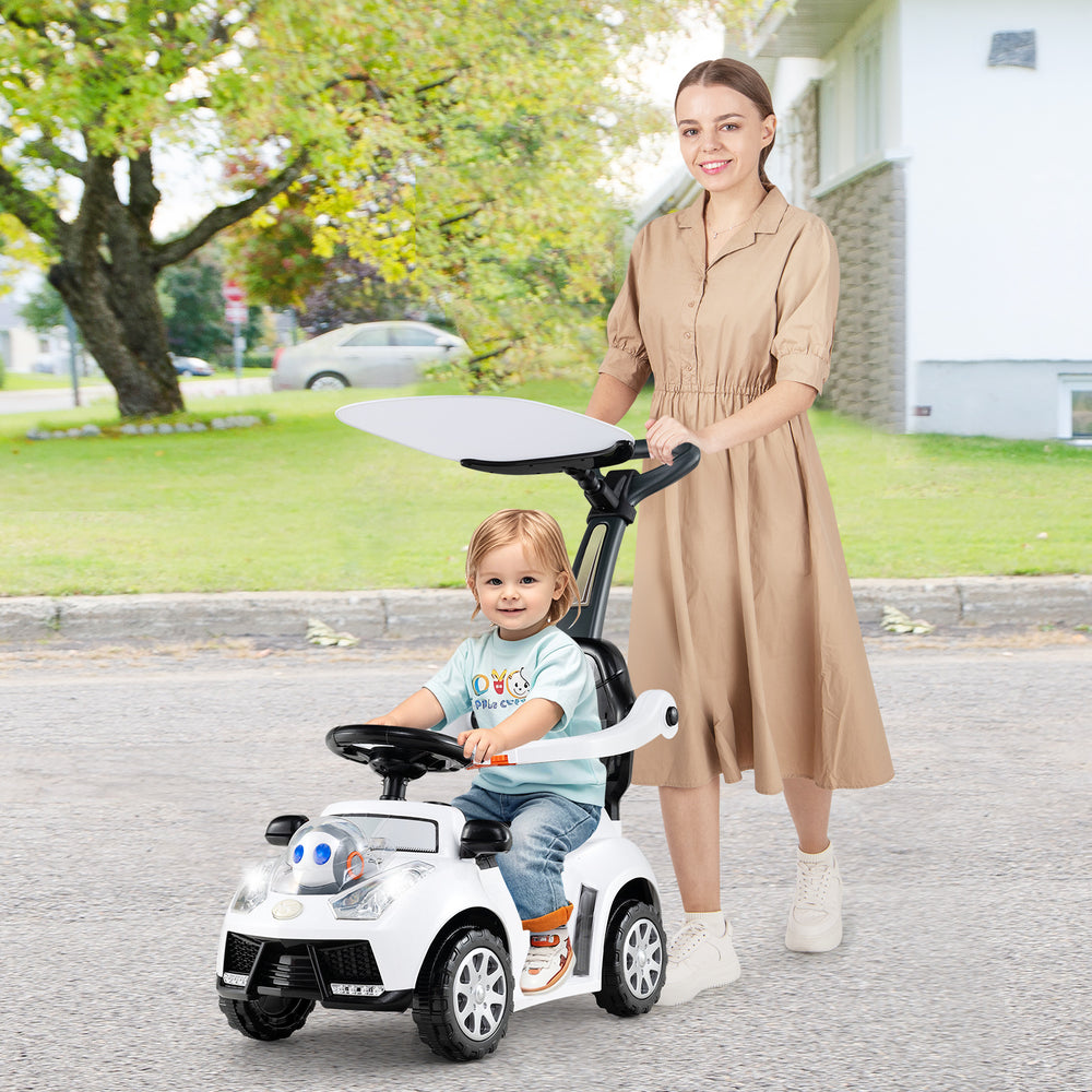 3 in 1 Push Car for Toddler Stroller Sliding Walking Car for Boys and Girls-White - Gallery View 1 of 12
