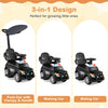 3-in-1 toddler push car features a canopy and handle, serving as a stroller, walking assist, and sliding car for active play.