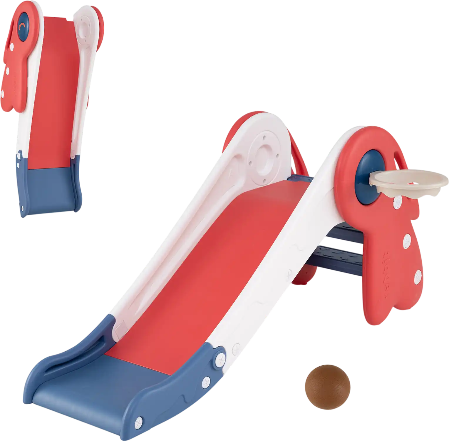 Costway 3-in-1 Toddler Slide Climber Playset w/ Basketball Hoop 91524296 New