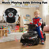 3-in-1 Toyota licensed foot-to-floor stroller toy in black with multifunctional steering wheel and music dashboard for.