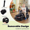 3-in-1 Toyota licensed foot-to-floor stroller toy in black with push handle, safety guardrails, and detachable design.