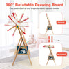 3-in-1 wooden art easel for kids, featuring a rotatable double-sided board and paper roll for creative play and.