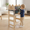 3-in-1 Wooden Kids Toddler Kitchen Step Stool with Blackboard-Black&White - Gallery View 1 of 11
