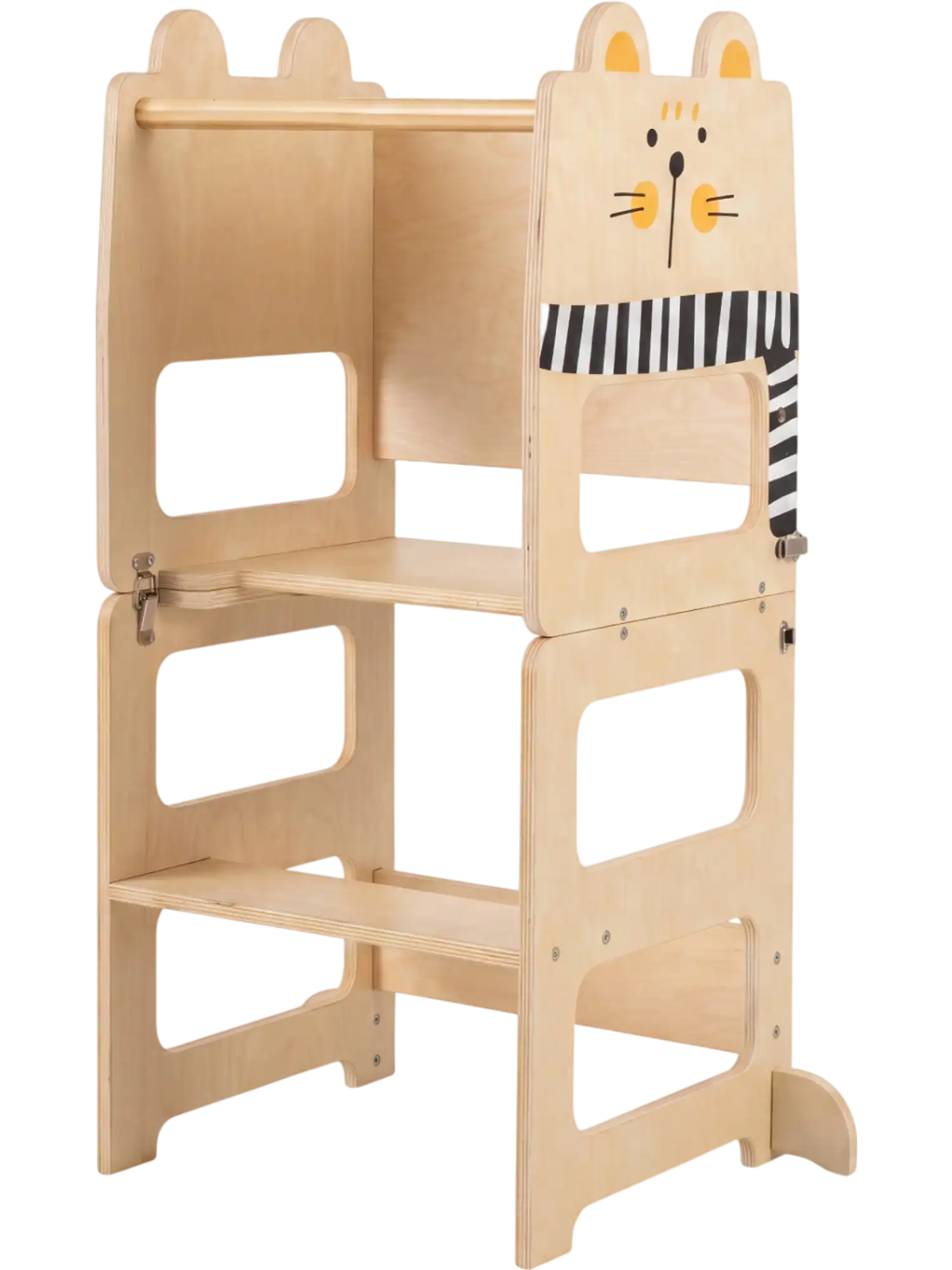Costway 3-in-1 Wooden Kids Toddler Kitchen Step Stool Blackboard 67200894 New