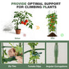 Adjustable 60-inch plant support trellis with angular corrugations, zip ties, and tomato clips for climbing plants.