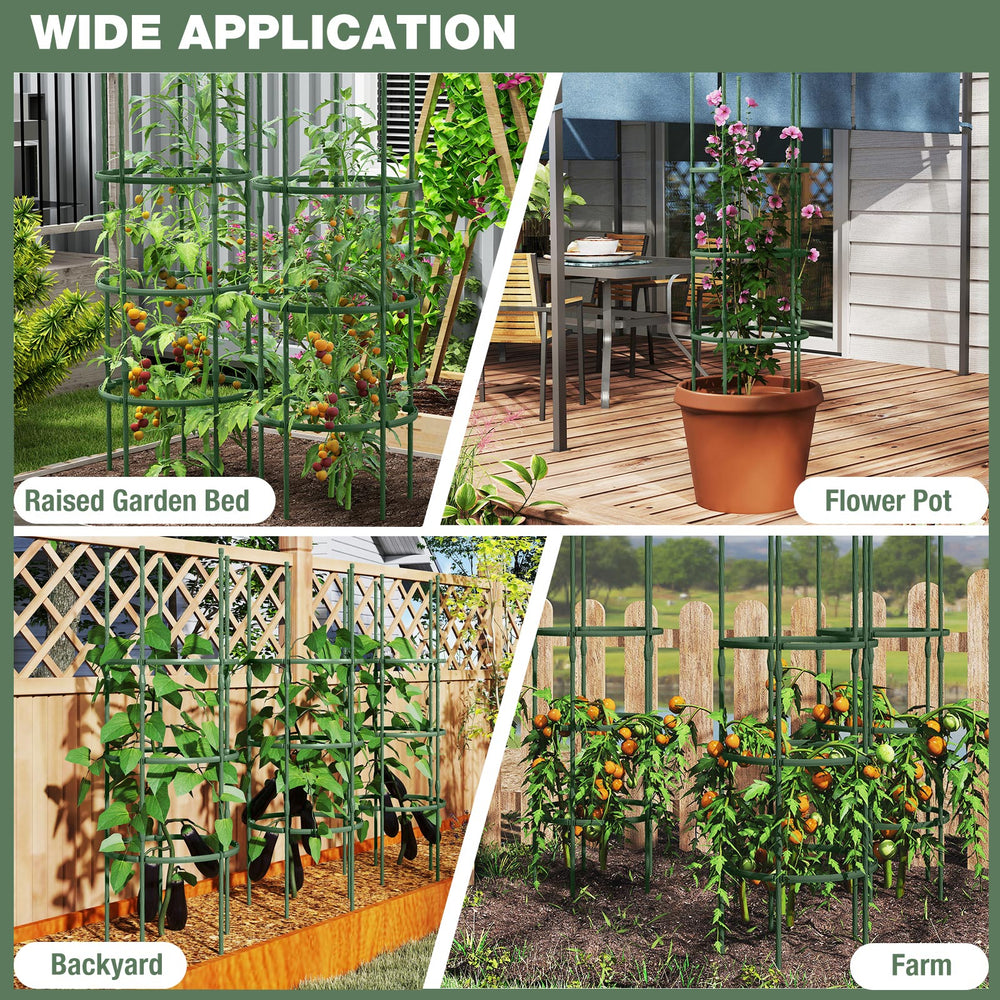 Adjustable 60-inch plant support trellis for climbing plants, suitable for raised beds, flower pots, and backyards.