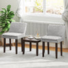 Costway Accent Table and Upholstered Chair Set 3-Piece New