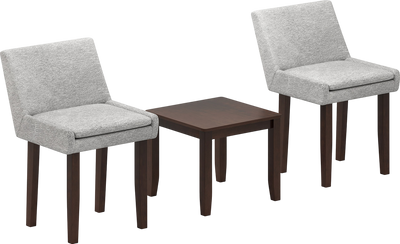 Costway Accent Table and Upholstered Chair Set 3-Piece New