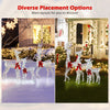 Lighted Christmas reindeer family displaying diverse placement options, featuring a 5 ft buck, 4 ft doe, and 3 ft fawn.