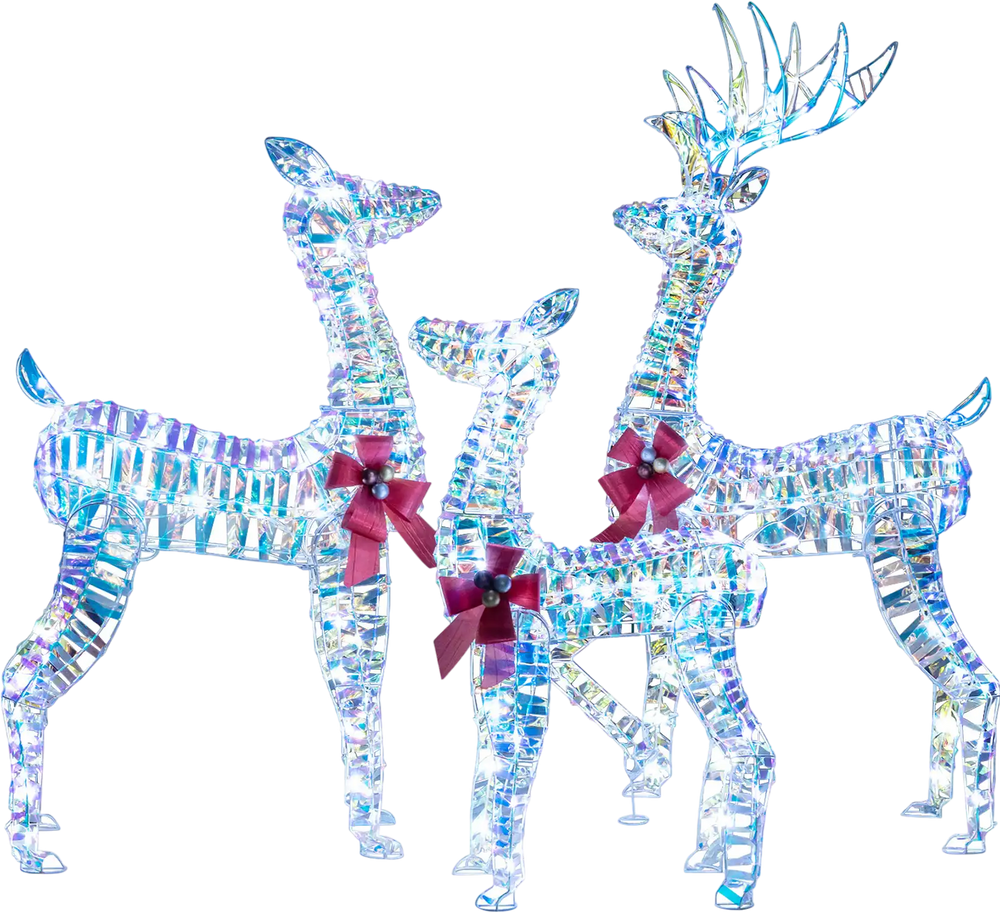3-Piece Large Lighted Christmas Reindeer Family