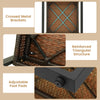 Close-up of adjustable foot pads and reinforced triangular structure of the 3 Piece Patio Conversation Set with PE.