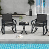 3 Piece Patio Rocking Set with Smooth Rocking Motion Outdoor Rocker Chair Bistro Set-Black - Gallery View 1 of 10