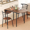 3-piece dining set featuring a drop leaf table and 2 ergonomic chairs in brown, ideal for small spaces and apartments.