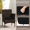 Cozy cushioned chair from the 3-piece outdoor conversation set, featuring a well-woven rattan surface for elegance and.