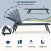 Adjustable backrest chaise lounge chair set in navy, perfect for relaxing, sunbathing, or reading by the poolside.