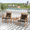 Close-up of the breathable wicker seat from the 3 Pieces Rattan Bistro Set, showcasing its rustic design and durability.