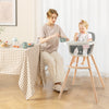 3-in-1 Convertible Wooden High Chair with Cushion-Gray - Gallery View 1 of 10