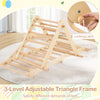 Adjustable 3-in-1 Pikler triangle climbing frame made of beech wood, designed for kids' play and motor skill.