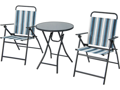 Costway 3-Pc Outdoor Folding Chair Set Portable Patio Furniture 62143758 New