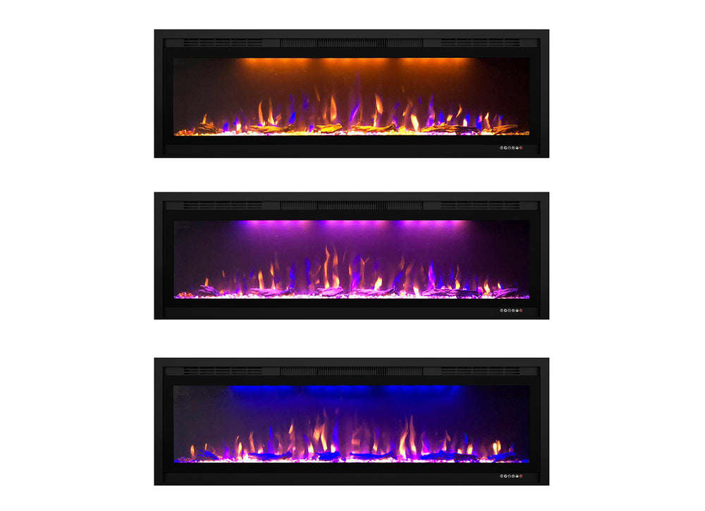 Valuxhome BI50 Electric Fireplace 50" Recessed and Wall Mounted 750/ 1500W with Remote Black New
