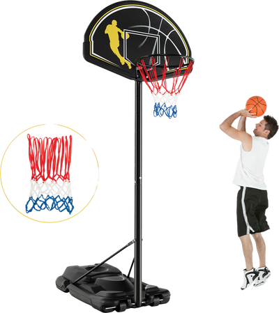 Costway Portable Adjustable Basketball Hoop Goal System 4.25-10' 71684235 New