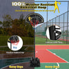 Portable adjustable basketball hoop system with 41-inch backboard, anti-rust metal pipes, for all weather conditions.