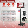 Portable basketball hoop with adjustable height from 4.3FT to 8.2FT, featuring wheels for mobility and shatterproof.