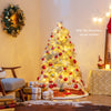 4.5/6/7 Feet Pre-Lit Snow Flocked Christmas Tree with Warm White LED Lights-4.5 ft - Gallery View 1 of 10