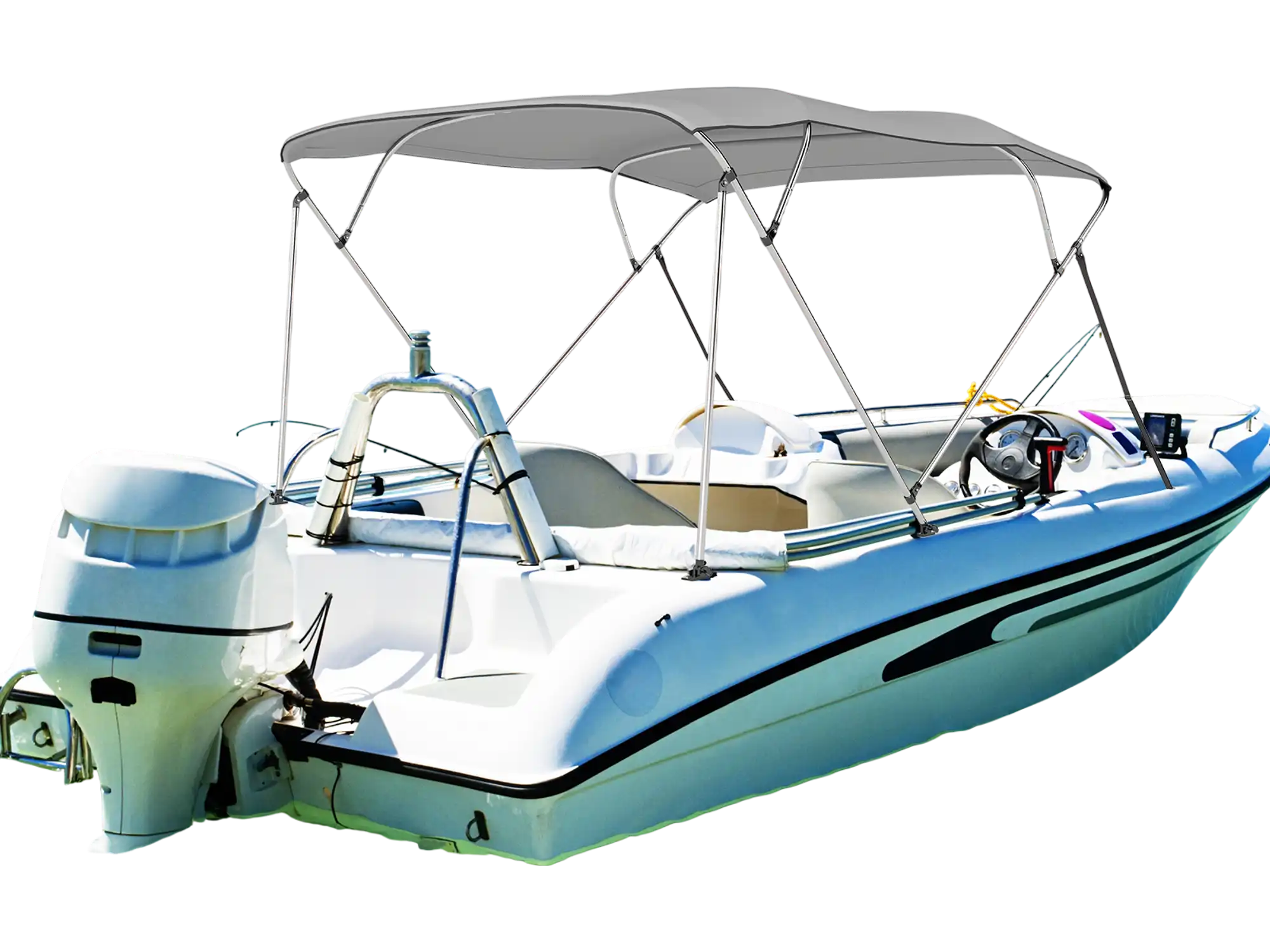 Costway 4-Bow Boat Bimini Top Sun Shade Canopy w/ Storage Boot 159746283 New