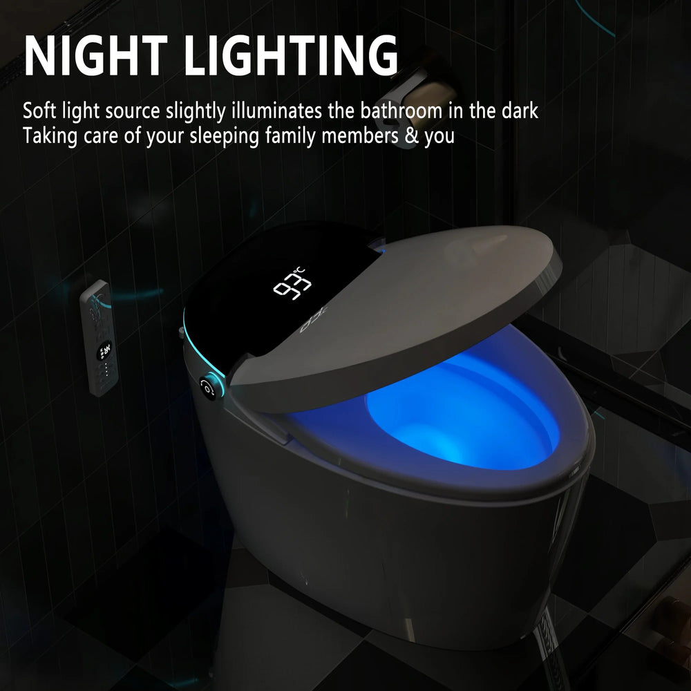 Yulika 951B Tankless Smart Toilet Elongated 1.28 GPF Bidet Heated Seat Auto Flush New