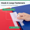 Close-up of the 2.5-inch detachable hook and 1-inch sewn-in loop of the 4-piece foam block play set for infants.