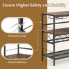 41-inch 4-tier bar table in rustic brown with wine rack, anti-toppling design, and protective metal bars for stability.