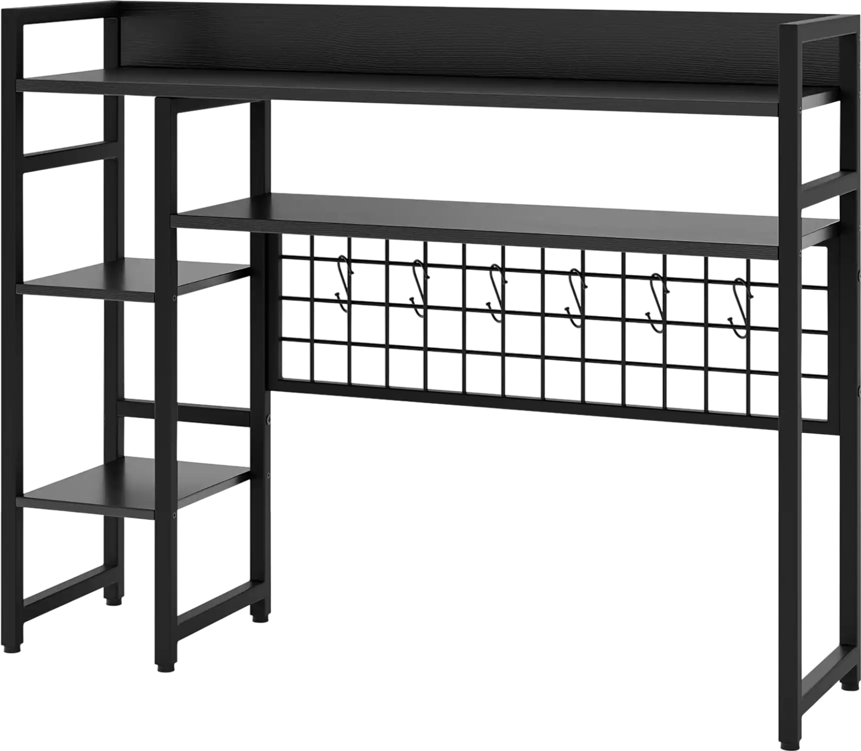 Costway 4-Tier Desktop Bookshelf Display Rack w/ Metal Grid Panel & 6 Hooks 716849352 New