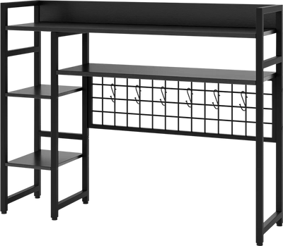Costway 4-Tier Desktop Bookshelf Display Rack w/ Metal Grid Panel & 6 Hooks 716849352 New