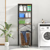 4-tier freestanding storage rack in rustic brown, ideal for organizing bathroom or laundry essentials over a toilet or.