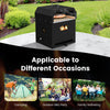 4-in-1 outdoor portable pizza oven with 12-inch pizza stone, made of stainless steel, ideal for camping and BBQ.