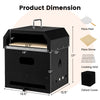 Dimensions of the 4-in-1 outdoor portable pizza oven with 12-inch pizza stone, designed for versatile cooking options.